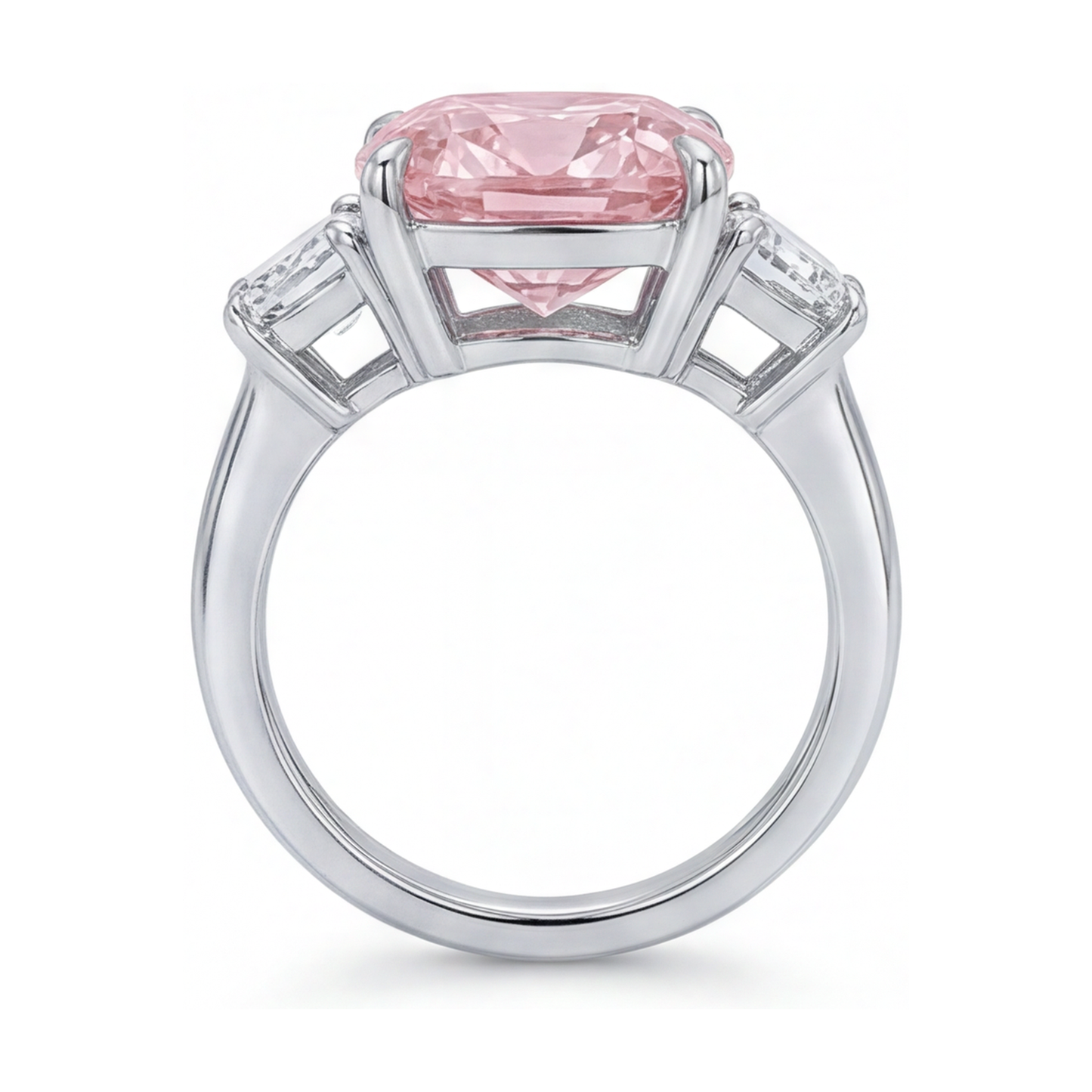 Fede Nuziale con Diamante Rosa Taglio a Cuscino da 5,1 Carati