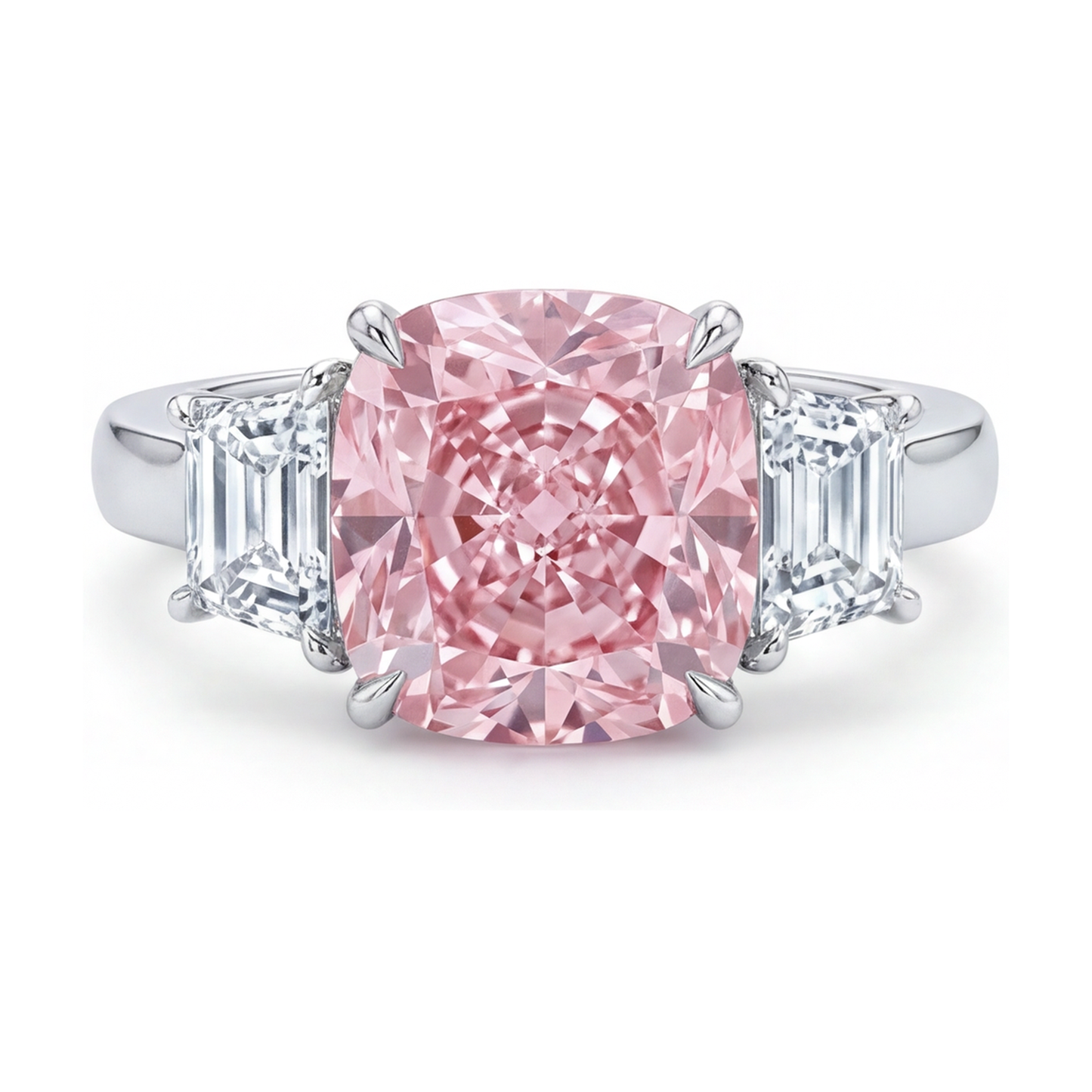 Fede Nuziale con Diamante Rosa Taglio a Cuscino da 5,1 Carati