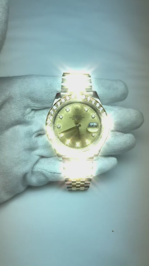 Uomo Segnatempo Oro Giallo 14K con Brillante – 5,00 carati