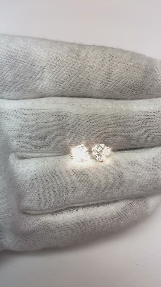 Orecchini A Lobo Con Vero Diamanti 2 Carati Gioielli Da Donna Oro Bianco 14K