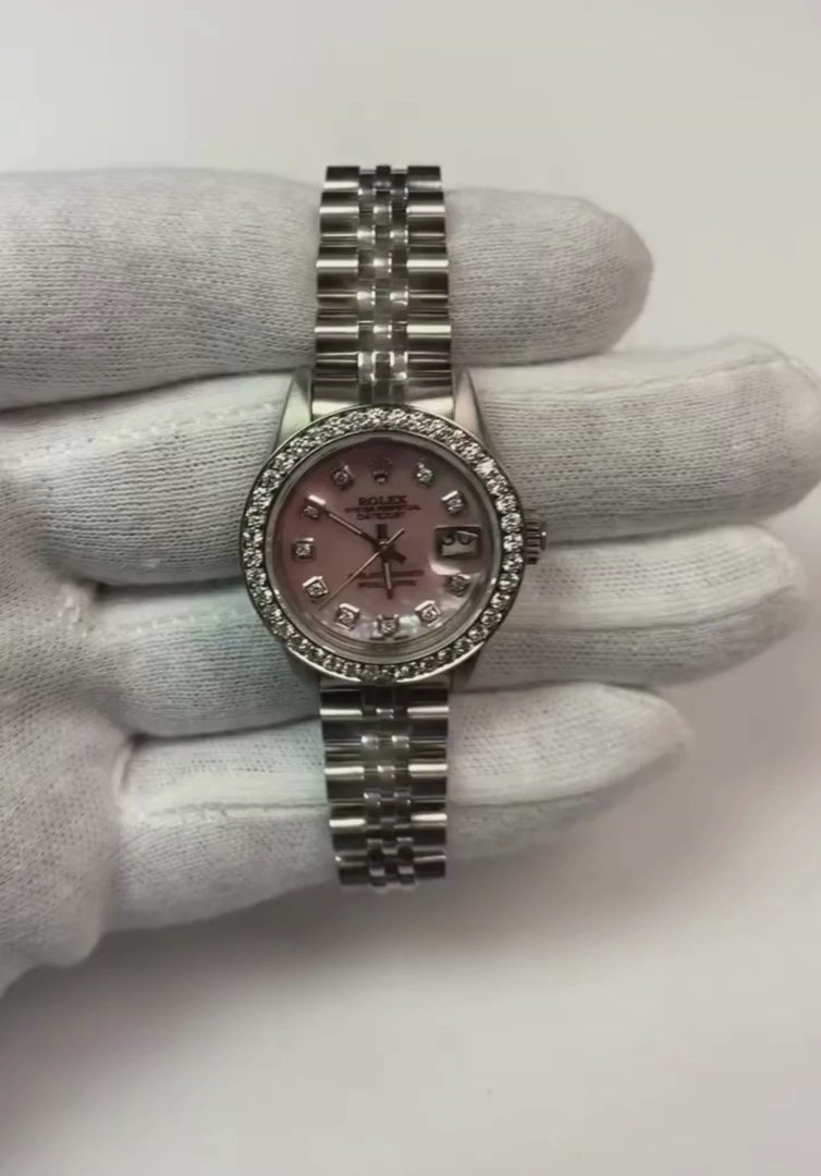 Rolex Datejust Orologio quadrante in madreperla con diamanti e lunetta acciaio inossidabile