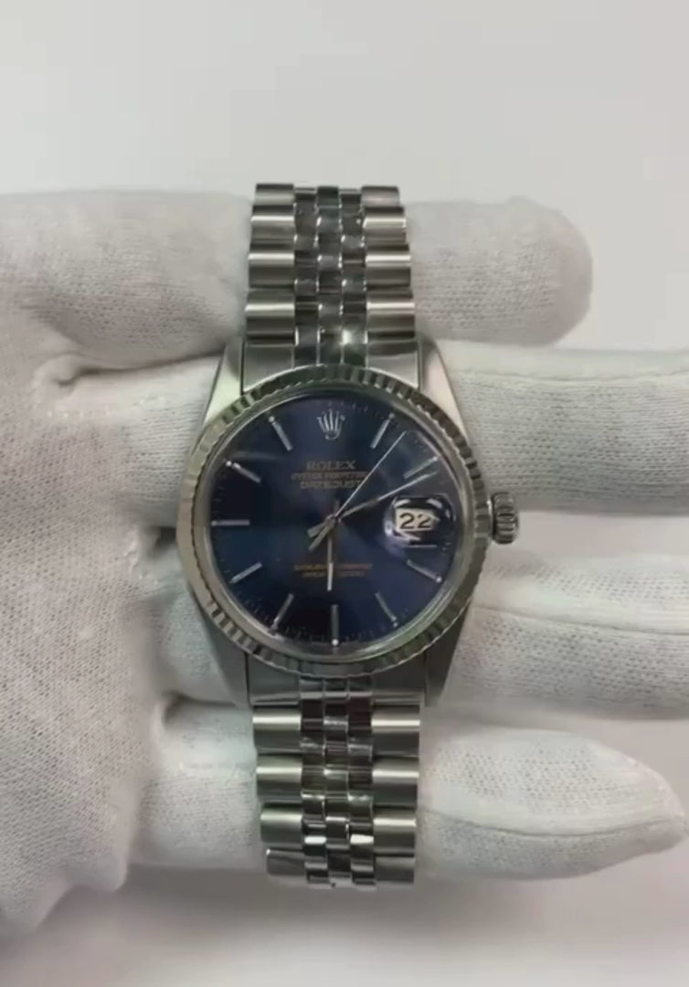 Orologio da uomo Rolex Date Just con quadrante blu e quadrante Datejust in acciaio inossidabile con regolazione rapida