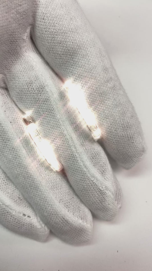 Orecchini A Cerchio In Oro Bianco 14K Con Vero Diamanti Taglio Princess Da 2,40 Ct