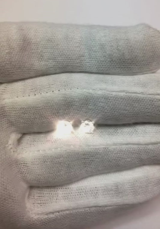 Orecchino a bottone da donna in oro bianco con diamanti a taglio brillante da 1,20 ct F Vs1