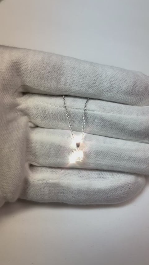 Collana Da Donna Con Ciondolo Solitario In Oro Bianco Da 1.00 Carati Con Naturale Diamanti