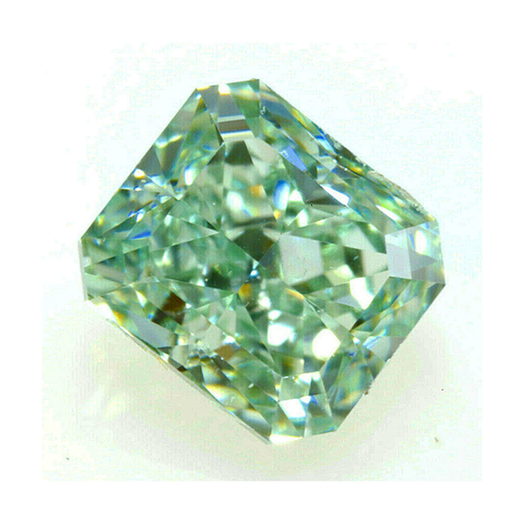 Diamante Naturale Sfuso da 3 Carati Taglio Radiante Verde Migliorato