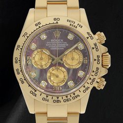Rolex Cosmograph Daytona 116508 40 mm Orologio in Oro Giallo con Quadrante in Madreperla Nera