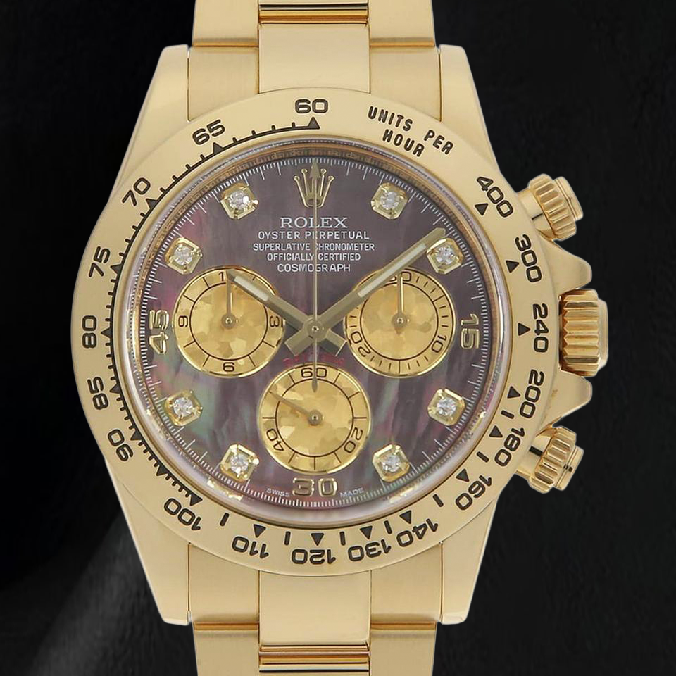 Rolex Cosmograph Daytona 116508 40 mm Orologio in Oro Giallo con Quadrante in Madreperla Nera