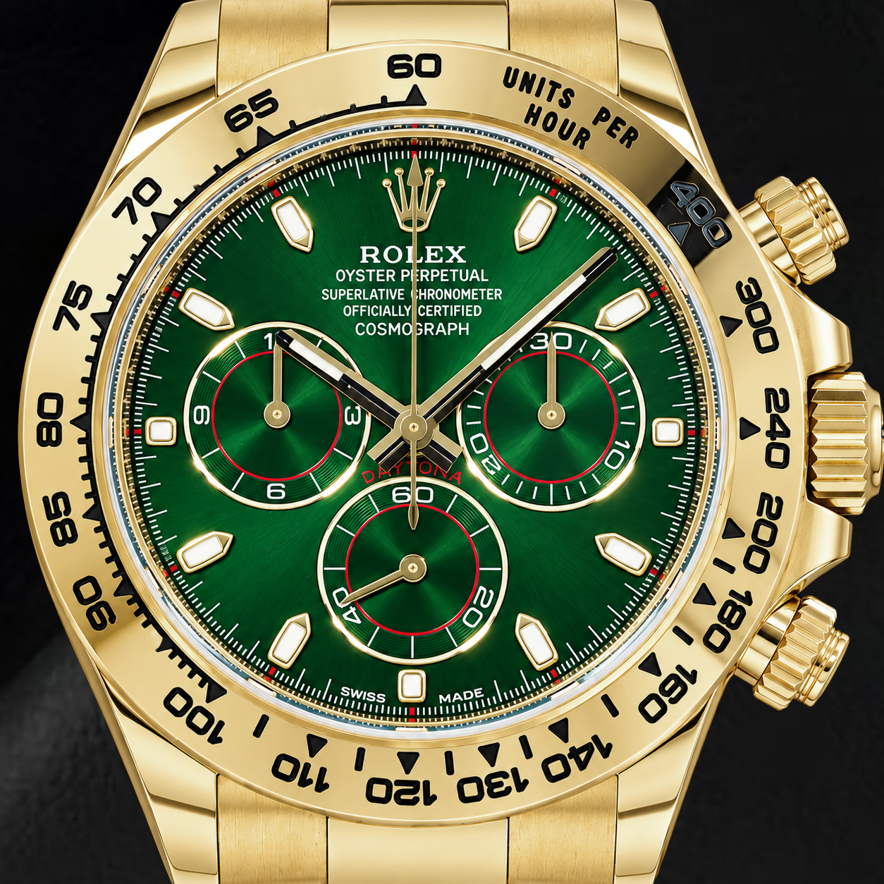Rolex Cosmograph Daytona 116508 40 mm Orologio in Oro Giallo con Quadrante Verde Luminescente