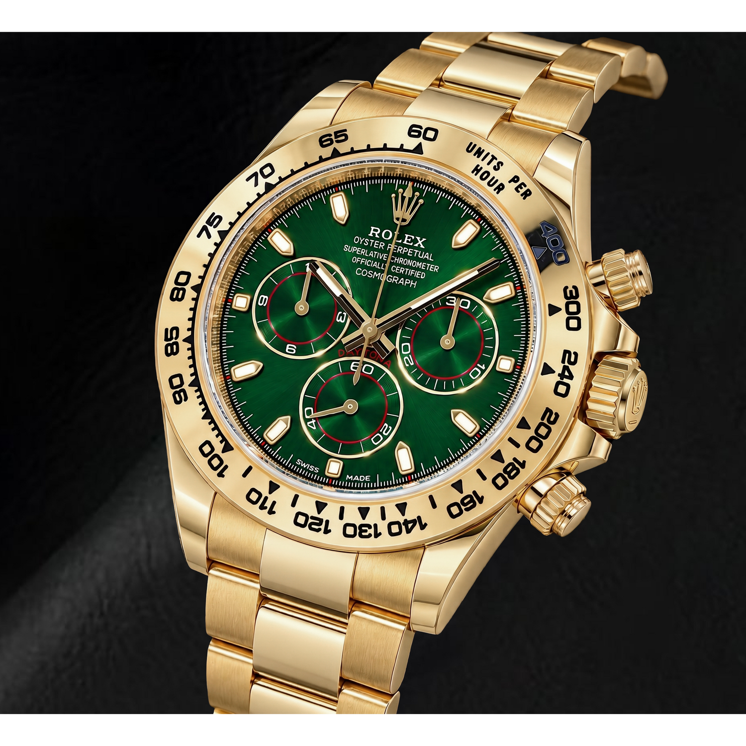 Rolex Cosmograph Daytona 116508 40 mm Orologio in Oro Giallo con Quadrante Verde Luminescente