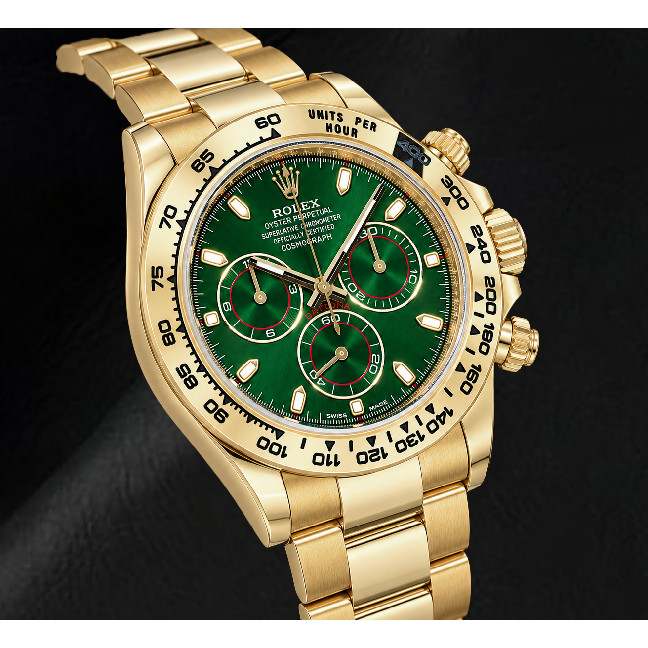 Rolex Cosmograph Daytona 116508 40 mm Orologio in Oro Giallo con Quadrante Verde Luminescente