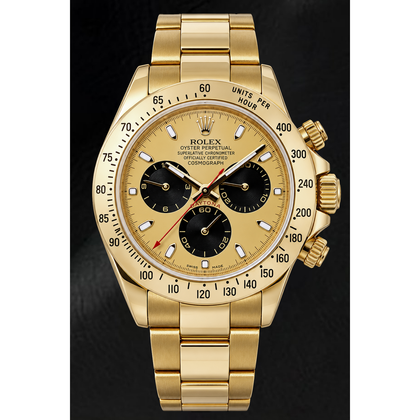 Rolex Cosmograph Daytona 116528 40 mm Orologio in Oro Giallo con Quadrante Champagne Luminescente