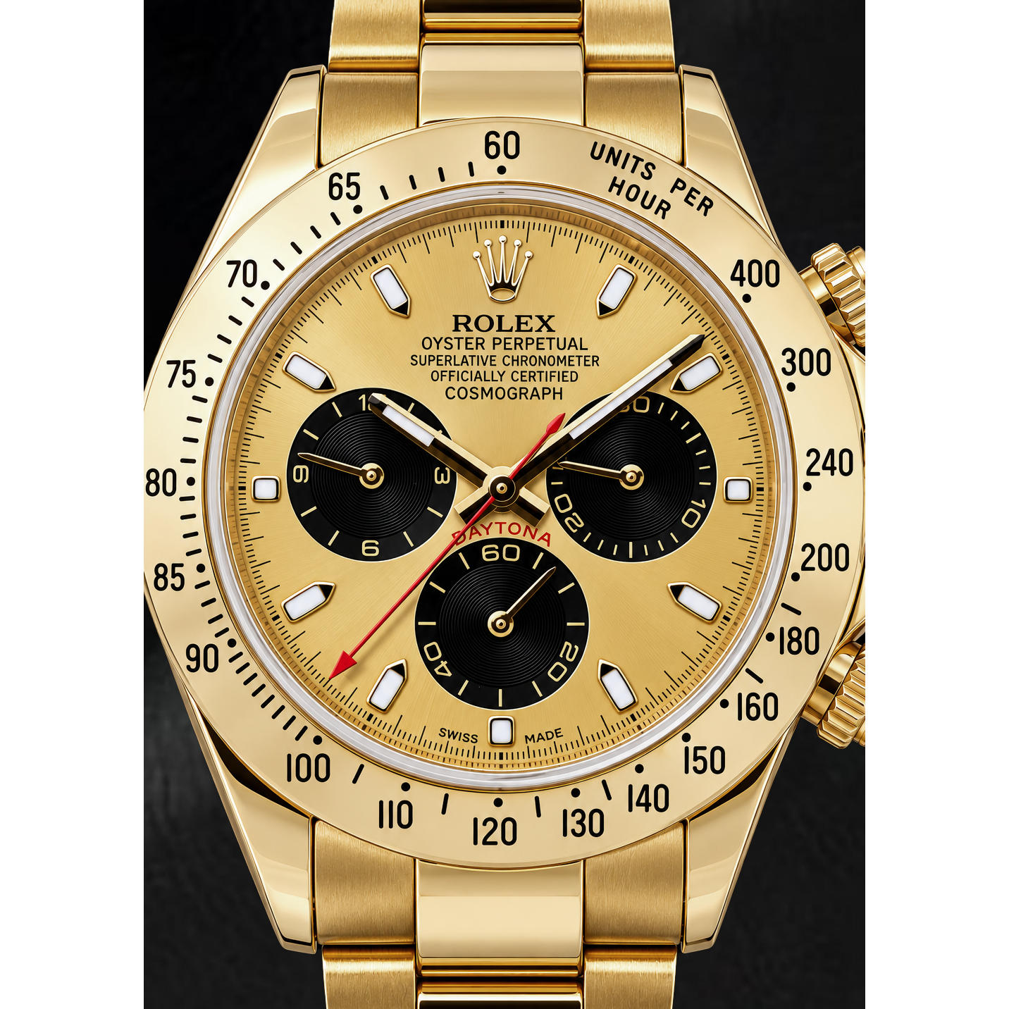 Rolex Cosmograph Daytona 116528 40 mm Orologio in Oro Giallo con Quadrante Champagne Luminescente