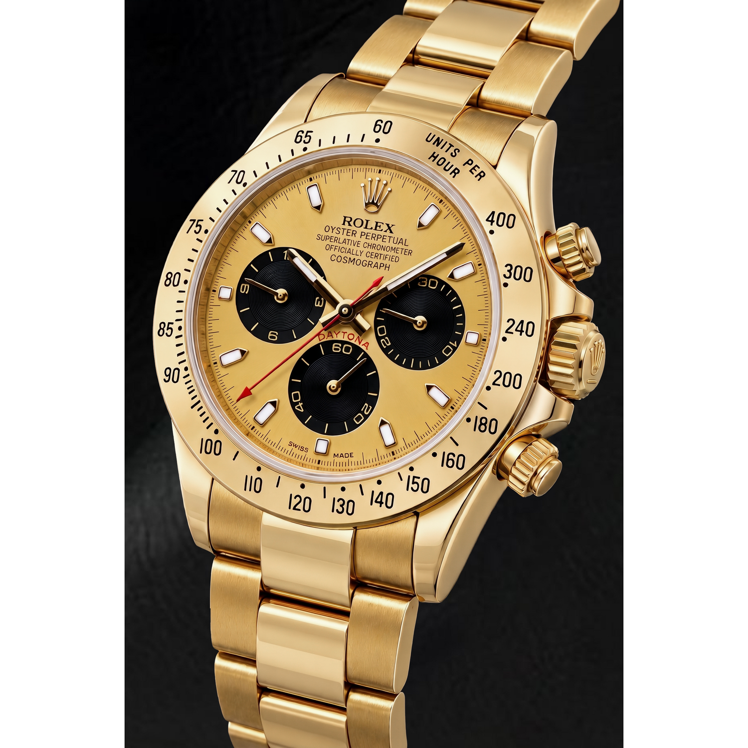 Rolex Cosmograph Daytona 116528 40 mm Orologio in Oro Giallo con Quadrante Champagne Luminescente