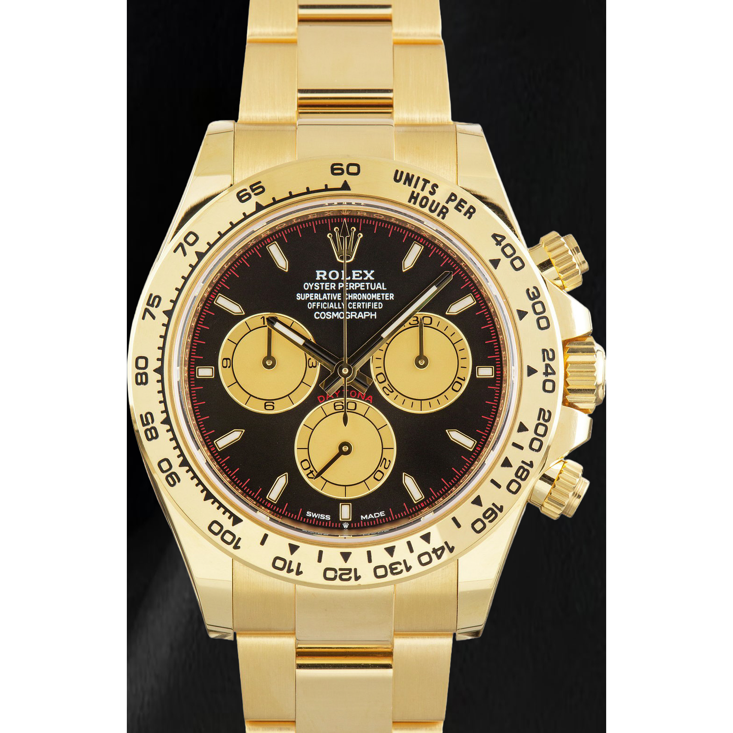 Rolex Cosmograph Daytona 126508 Orologio 40 mm in Oro Giallo con Quadrante Nero