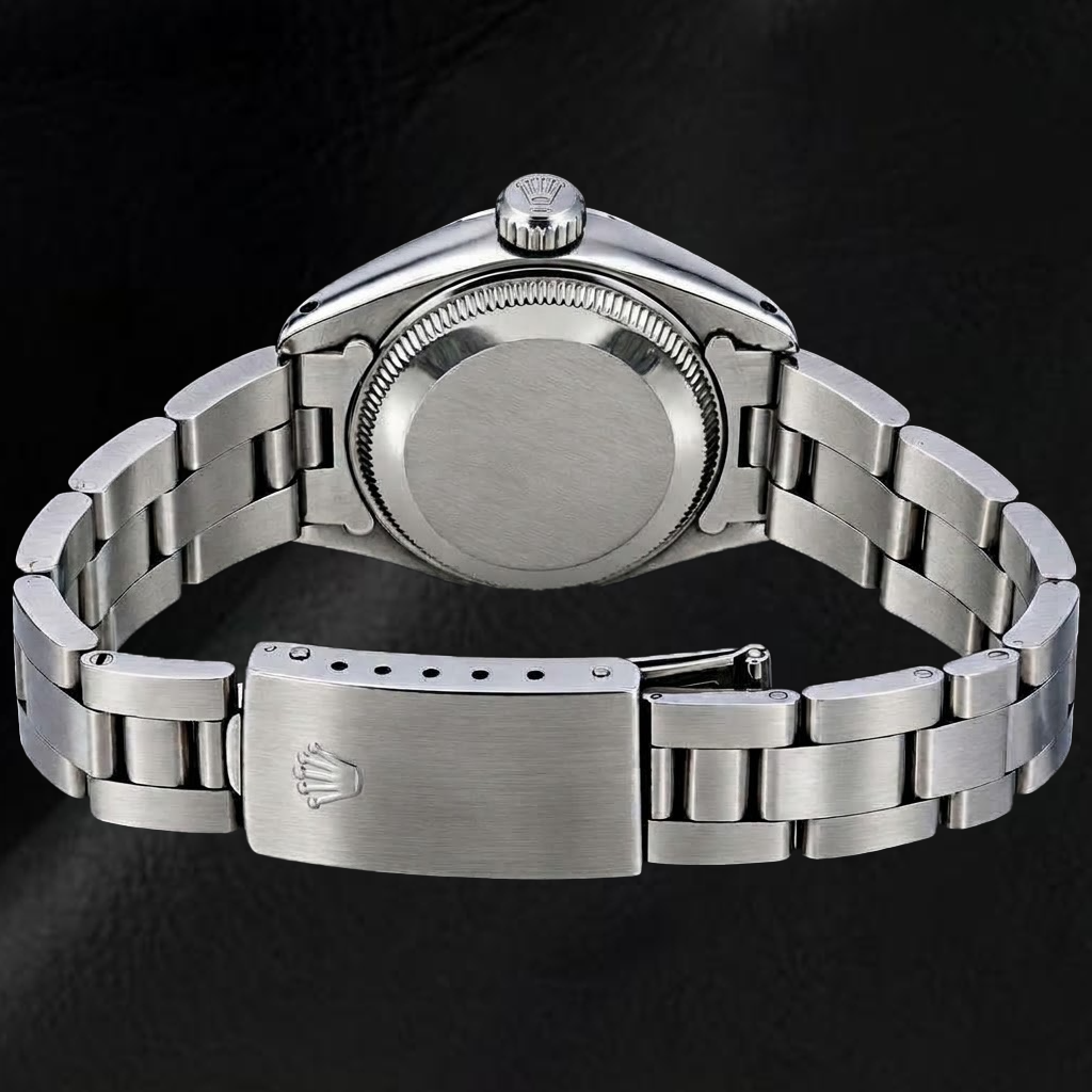 Rolex Date 26mm 6916 Orologio in Acciaio Inossidabile con Quadrante Blu e Lunetta Liscia