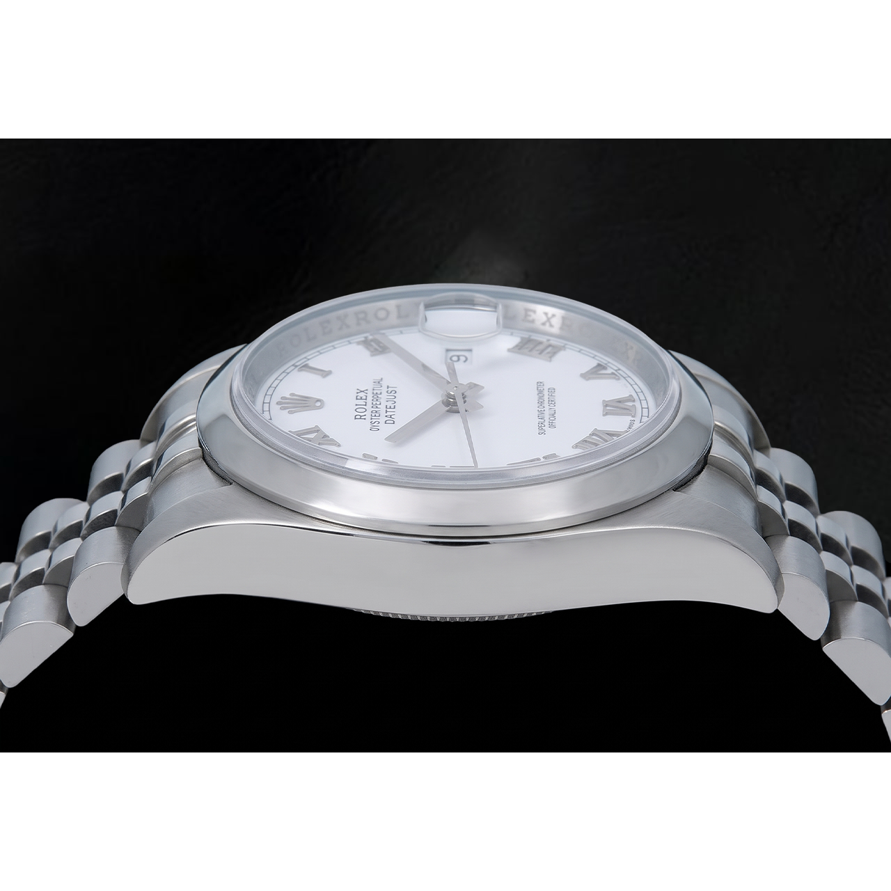 Rolex Datejust 116200 36 mm Orologio in Acciaio Inossidabile con Quadrante Bianco e Numeri Romani