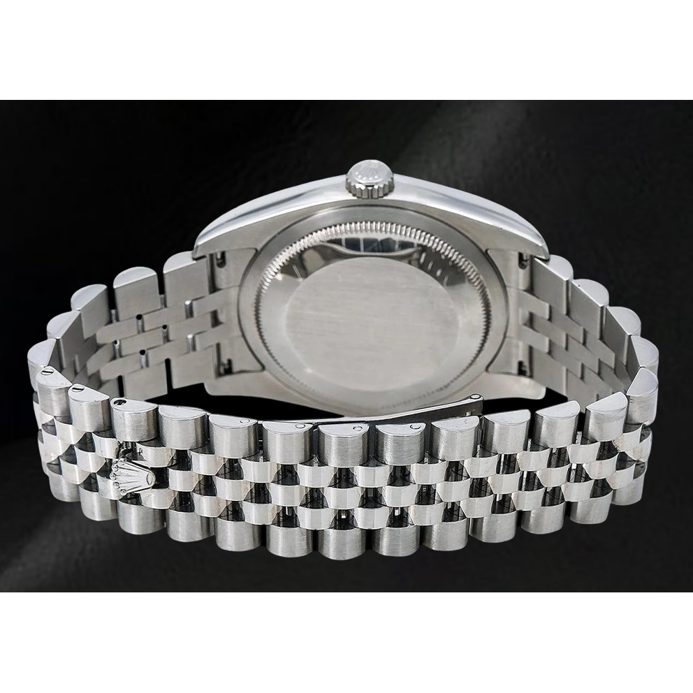 Rolex Datejust 116200 36 mm Orologio in Acciaio Inossidabile con Quadrante Bianco e Numeri Romani