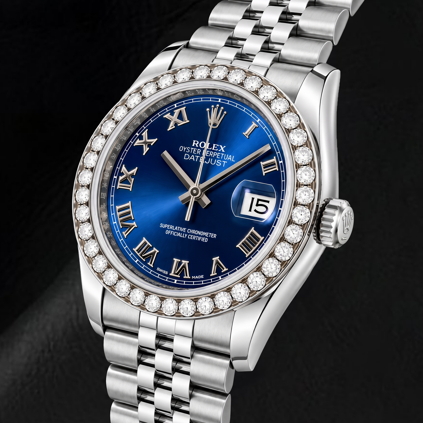 Rolex Datejust 116200 36 mm Orologio in Acciaio Inossidabile con Quadrante Blu con Numeri Romani