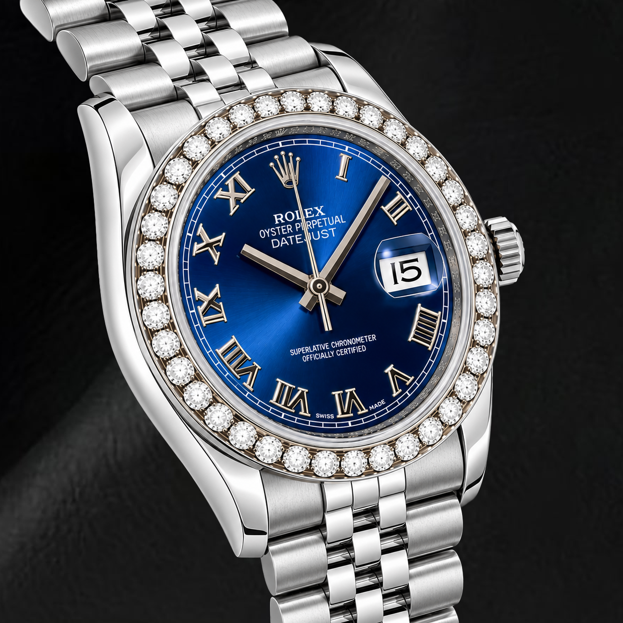 Rolex Datejust 116200 36 mm Orologio in Acciaio Inossidabile con Quadrante Blu con Numeri Romani