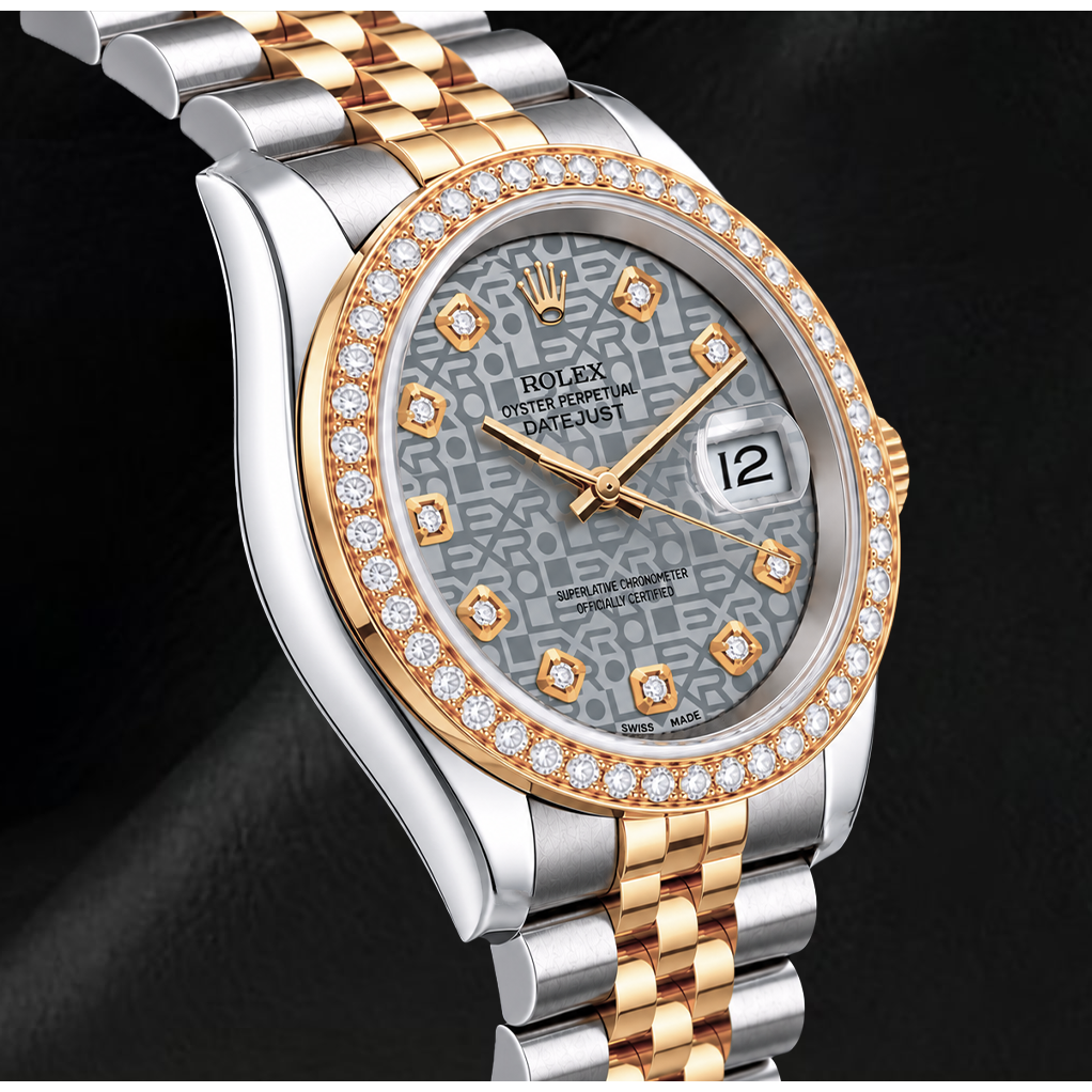Rolex Datejust 116233 Orologio Bicolore 36 mm Quadrante con Diamanti Argento