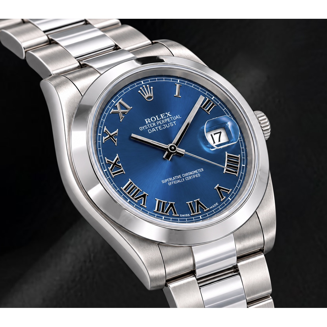Rolex Datejust 116300 41 mm Orologio in Acciaio Inossidabile con Quadrante Blu con Numeri Romani