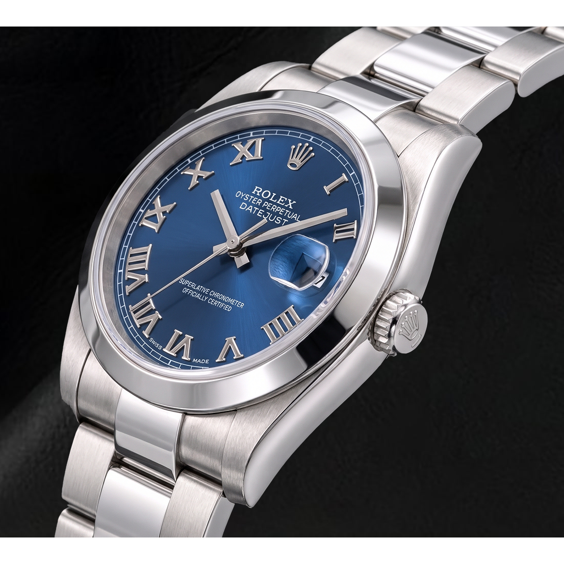 Rolex Datejust 116300 41 mm Orologio in Acciaio Inossidabile con Quadrante Blu con Numeri Romani