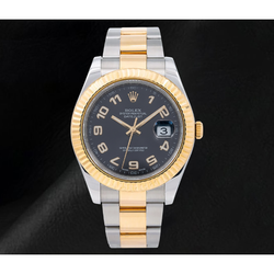 Rolex Datejust 116333 Orologio 41 mm Bicolore con Quadrante Nero e Numeri Arabi