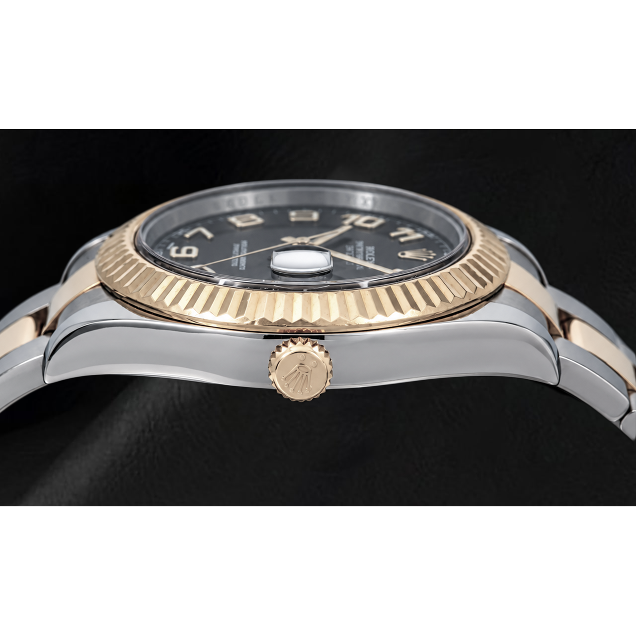 Rolex Datejust 116333 Orologio 41 mm Bicolore con Quadrante Nero e Numeri Arabi