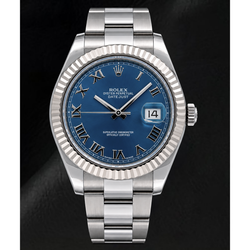 Rolex Datejust 116334 41 mm Orologio in Oro e Acciaio Inossidabile con Quadrante Blu con Numeri Romani