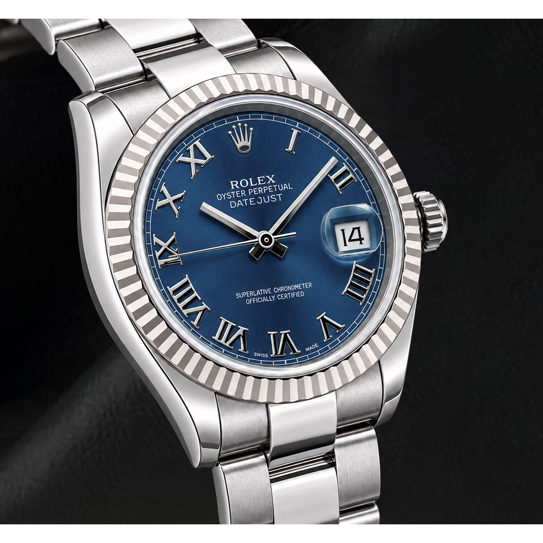 Rolex Datejust 116334 41 mm Orologio in Oro e Acciaio Inossidabile con Quadrante Blu con Numeri Romani