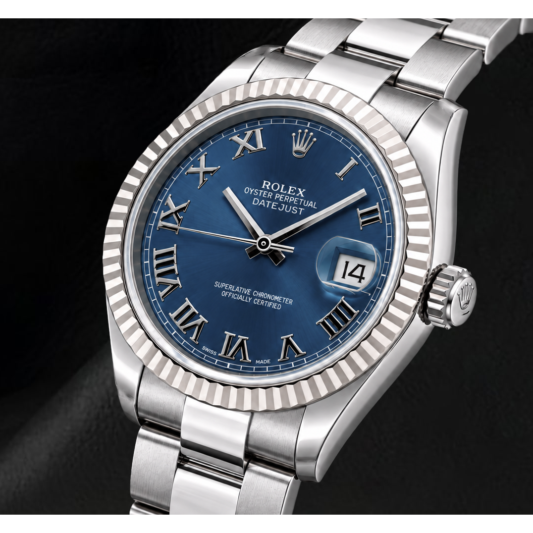 Rolex Datejust 116334 41 mm Orologio in Oro e Acciaio Inossidabile con Quadrante Blu con Numeri Romani