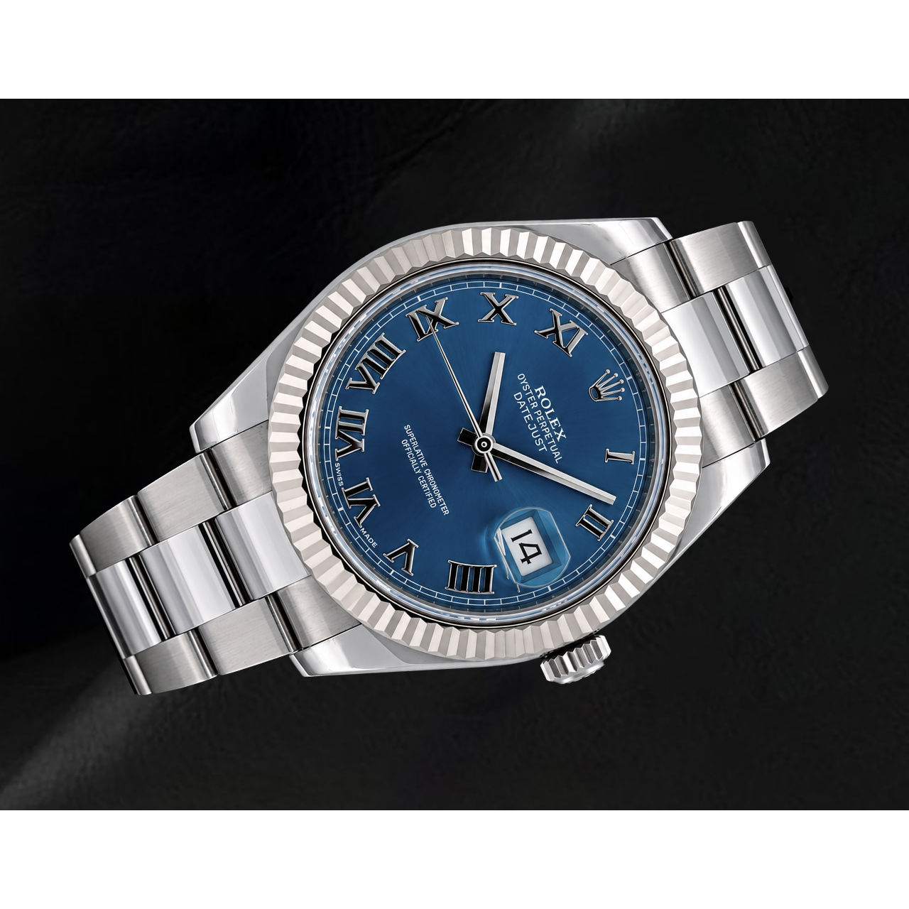 Rolex Datejust 116334 41 mm Orologio in Oro e Acciaio Inossidabile con Quadrante Blu con Numeri Romani