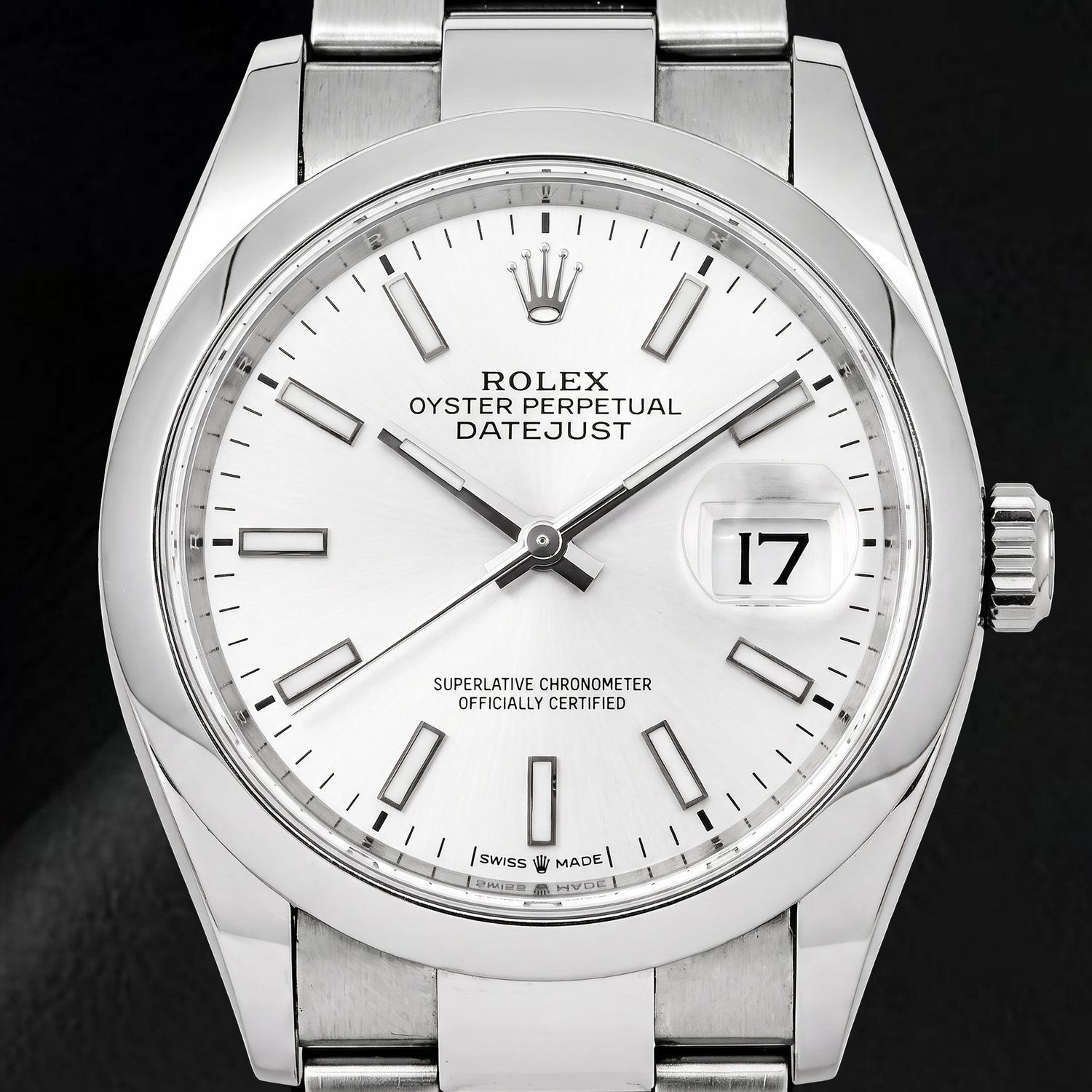 Rolex Datejust 126200 36 mm Orologio in Acciaio Inossidabile con Quadrante Argento Luminescente