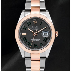Rolex Datejust 126301 41 mm Orologio Bicolore con Quadrante Grigio con Numeri Romani