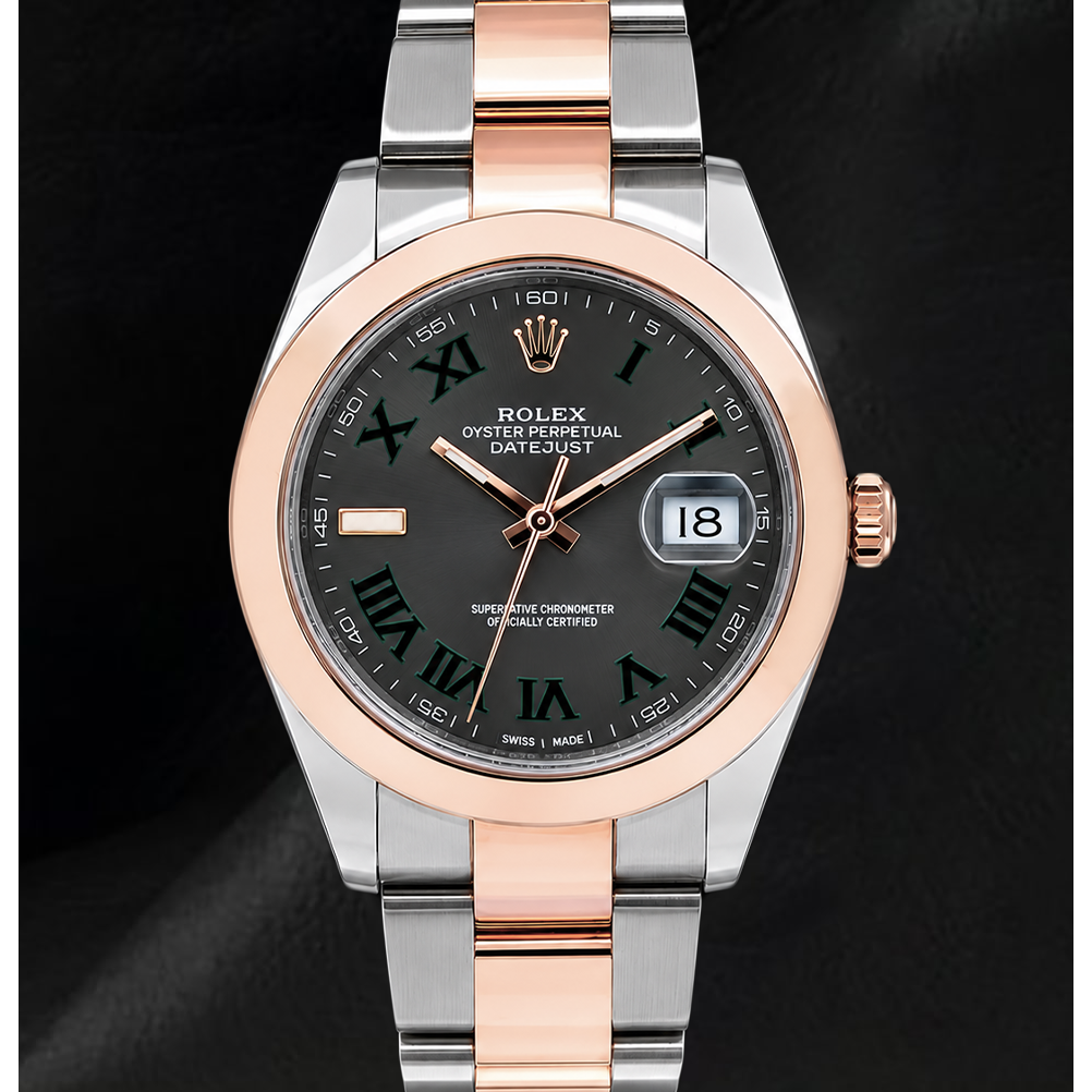 Rolex Datejust 126301 41 mm Orologio Bicolore con Quadrante Grigio con Numeri Romani