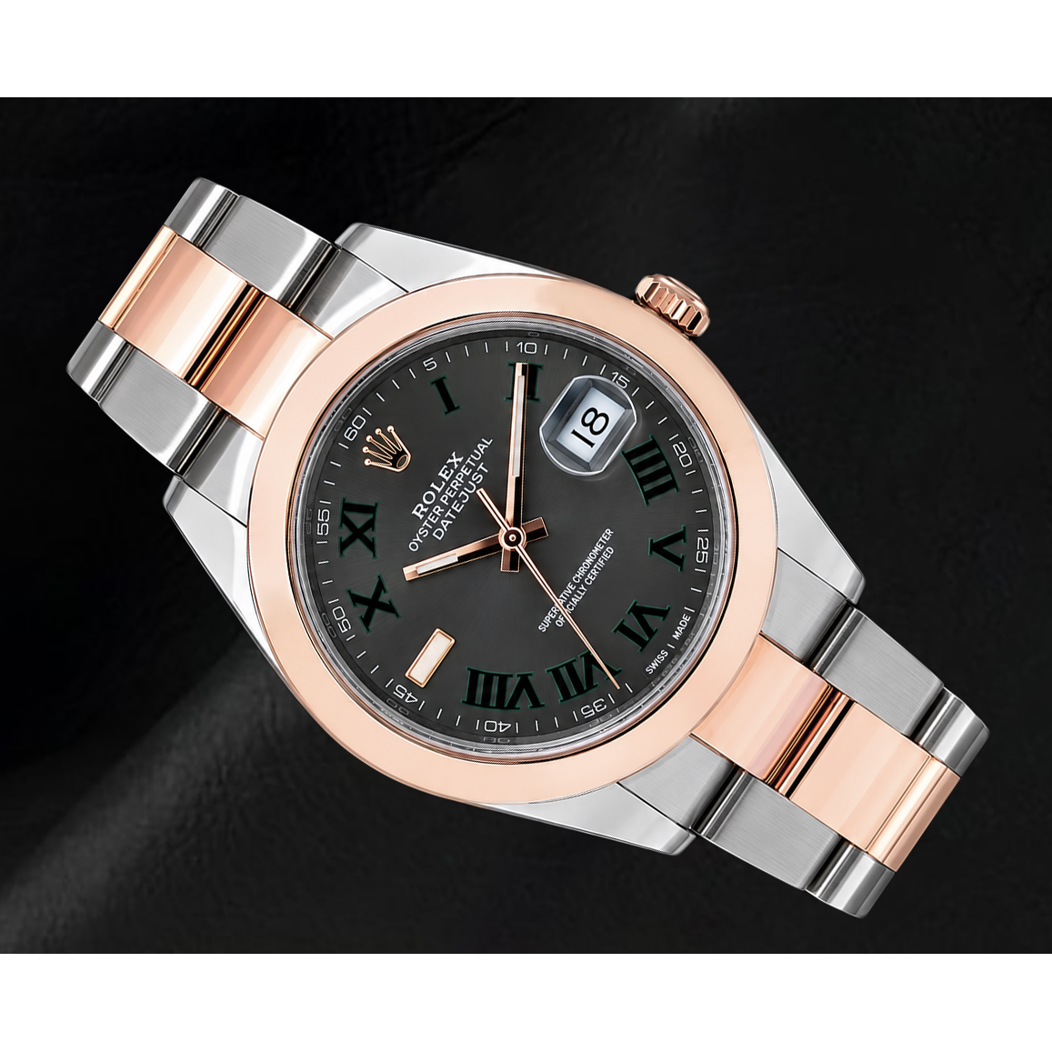 Rolex Datejust 126301 41 mm Orologio Bicolore con Quadrante Grigio con Numeri Romani