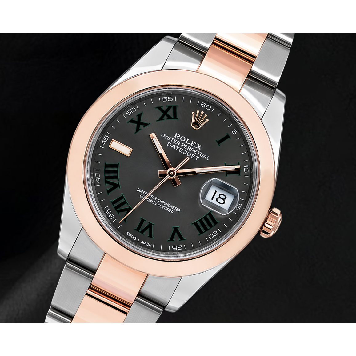 Rolex Datejust 126301 41 mm Orologio Bicolore con Quadrante Grigio con Numeri Romani