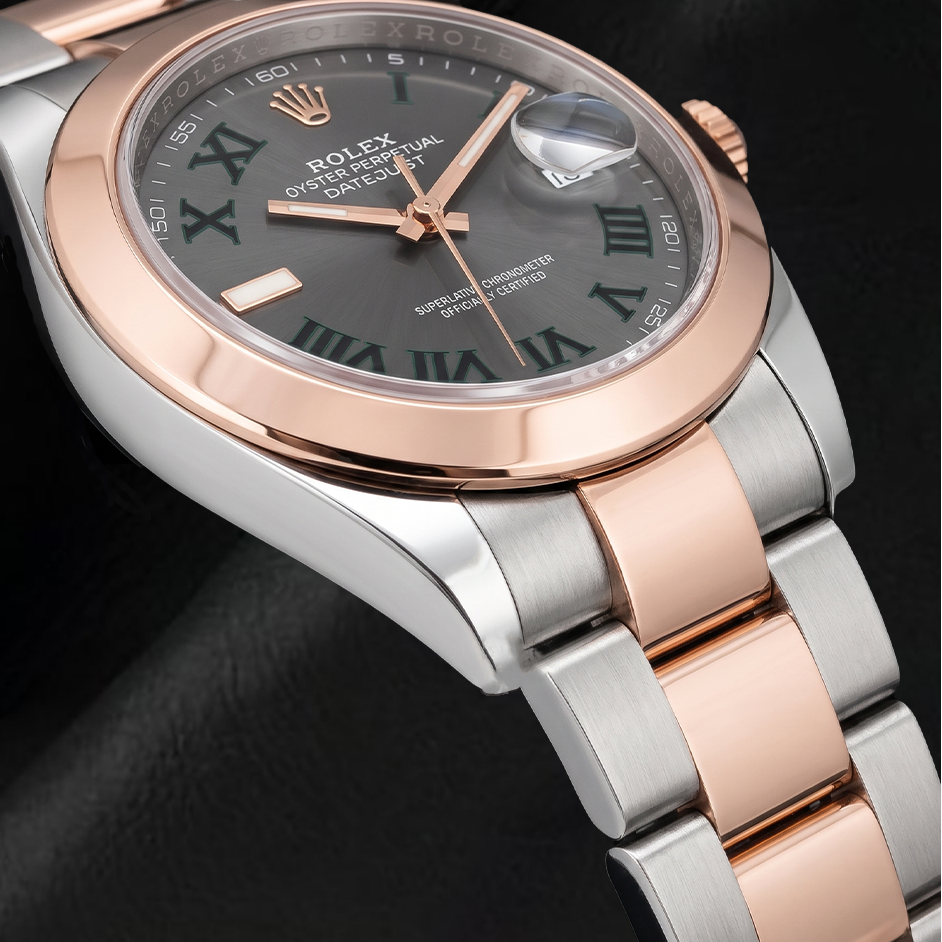 Rolex Datejust 126301 41 mm Orologio Bicolore con Quadrante Grigio con Numeri Romani