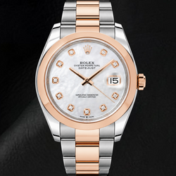 Rolex Datejust 126301 41mm Orologio Bicolore Quadrante con Diamanti in Madreperla Bianca