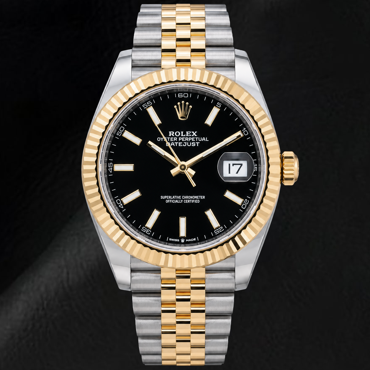 Rolex Datejust 126333 Orologio 41 mm Bicolore con Quadrante Nero Luminescente