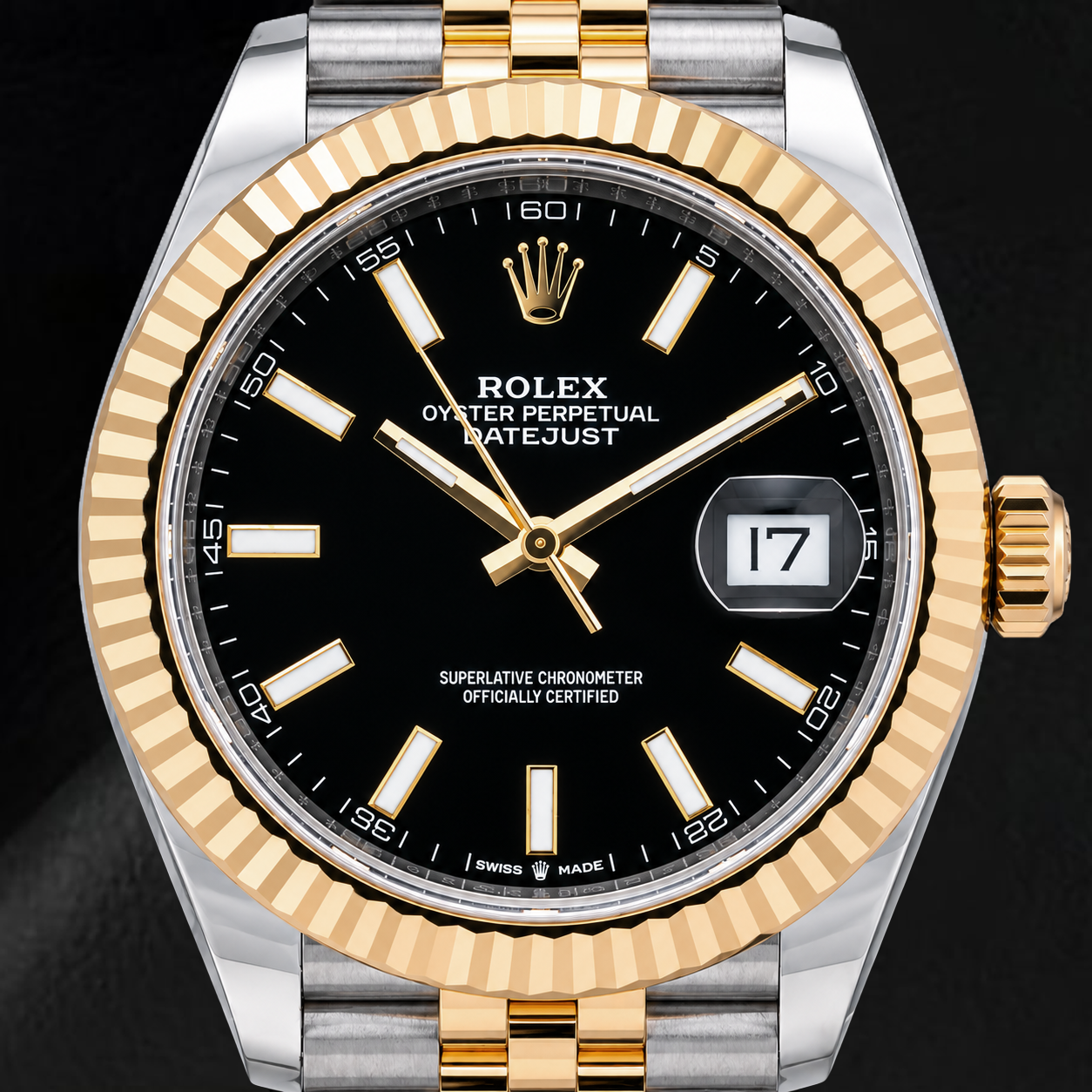 Rolex Datejust 126333 Orologio 41 mm Bicolore con Quadrante Nero Luminescente