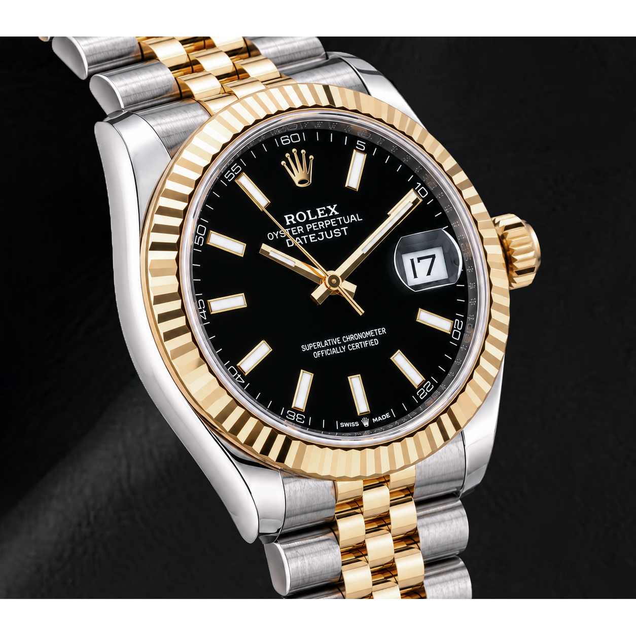 Rolex Datejust 126333 Orologio 41 mm Bicolore con Quadrante Nero Luminescente