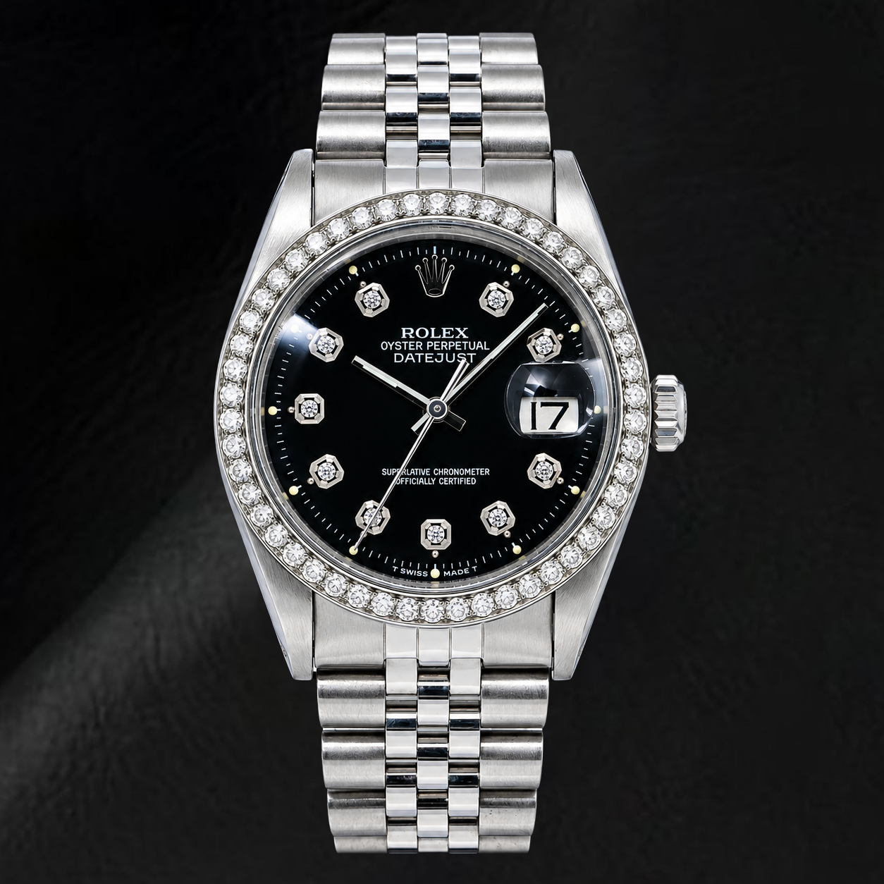 Rolex Datejust 1601 36 mm Orologio in Acciaio Inossidabile con Quadrante con Diamanti Nero
