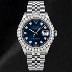 Rolex Datejust 16234 36mm Orologio in Acciaio Inossidabile con Quadrante Blu con Diamanti