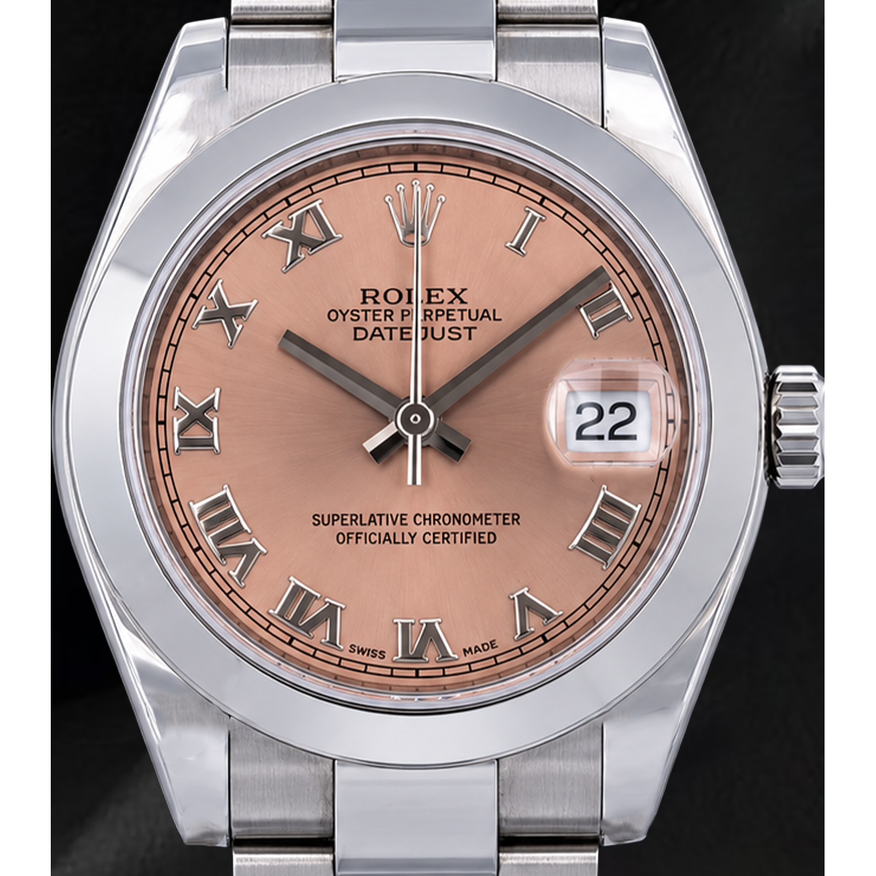 Rolex Datejust 178240 Orologio in Acciaio Inossidabile 31 mm con Quadrante Salmone e Numeri Romani