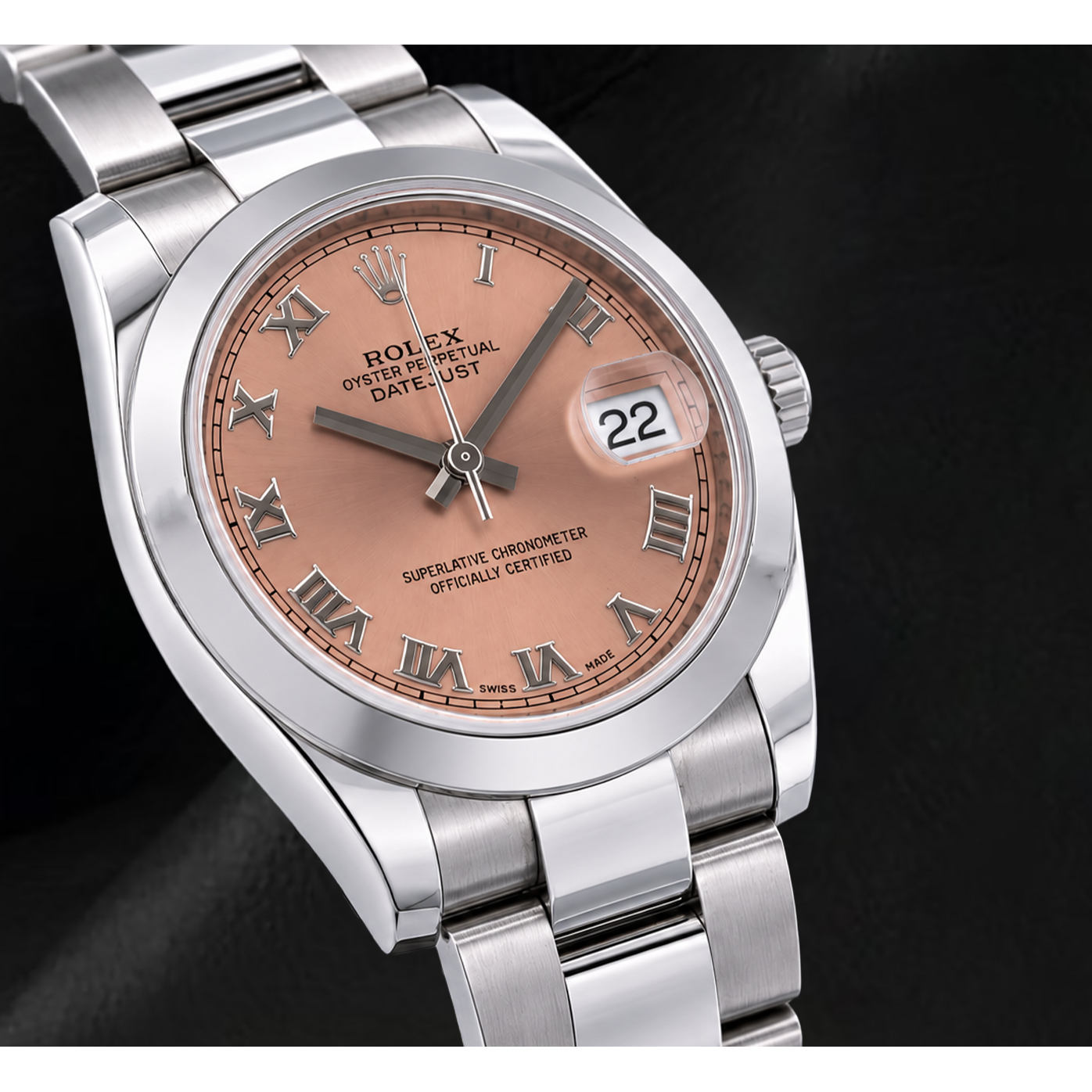 Rolex Datejust 178240 Orologio in Acciaio Inossidabile 31 mm con Quadrante Salmone e Numeri Romani