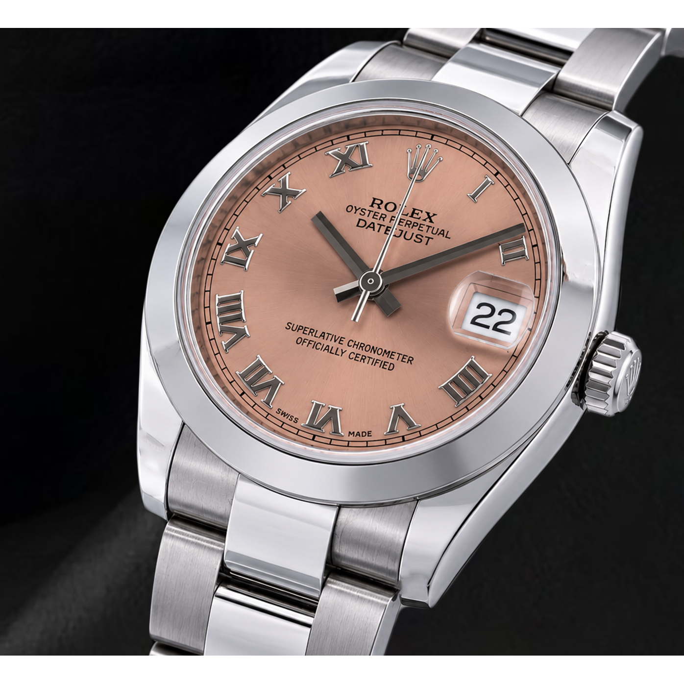 Rolex Datejust 178240 Orologio in Acciaio Inossidabile 31 mm con Quadrante Salmone e Numeri Romani