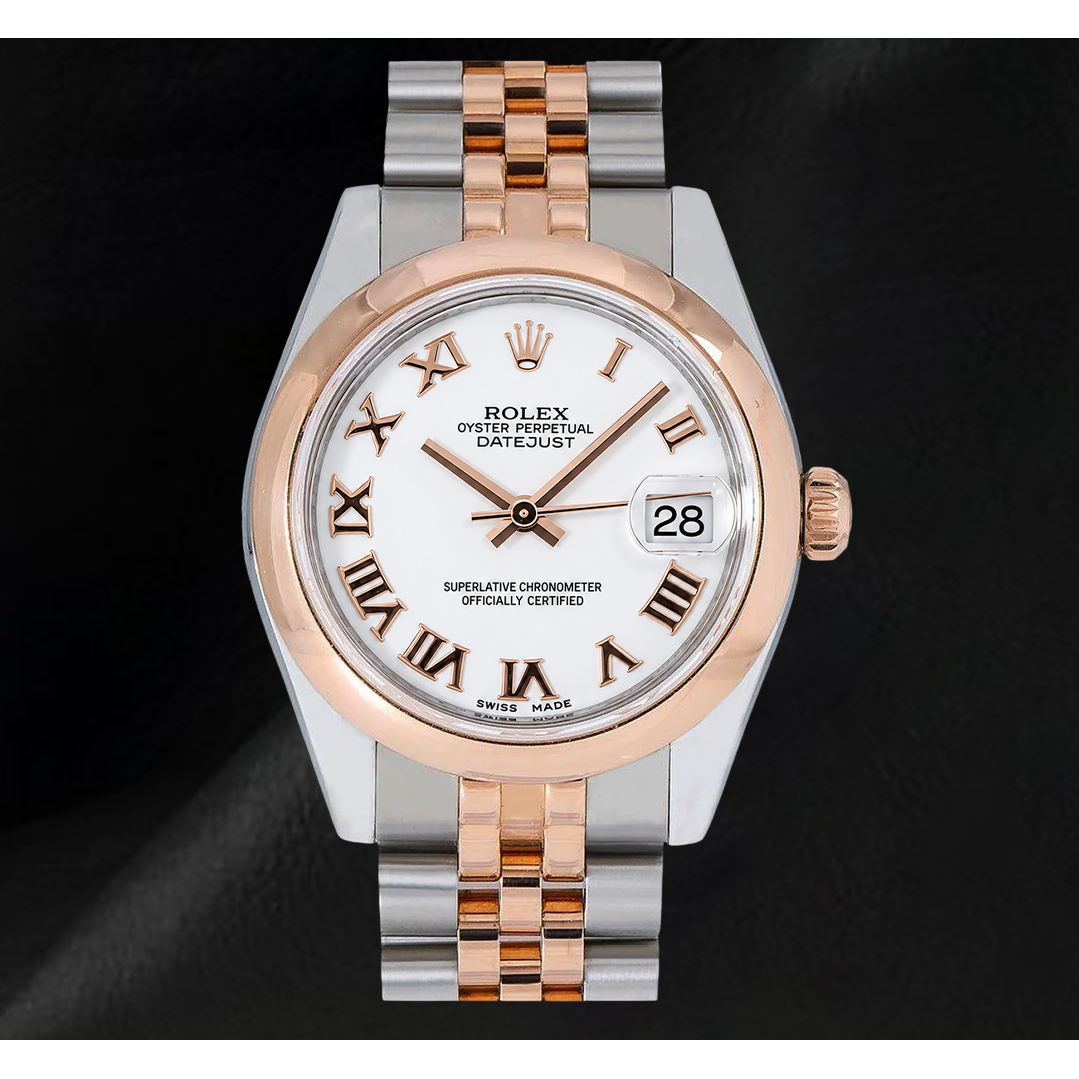 Rolex Datejust 178241 31 mm Orologio Bicolore con Quadrante Bianco e Numeri Romani