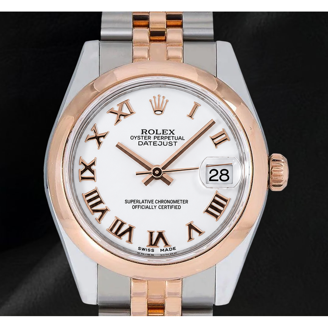 Rolex Datejust 178241 31 mm Orologio Bicolore con Quadrante Bianco e Numeri Romani